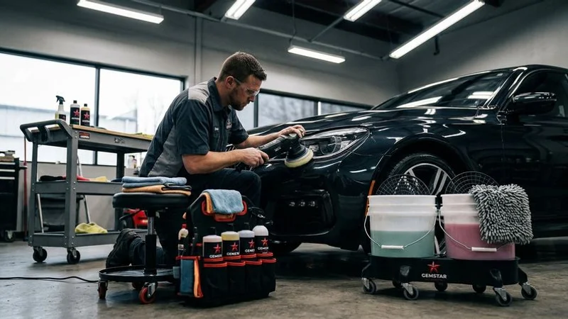 Proper two bucket car wash method with grit guards
